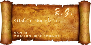 Ribár Germán névjegykártya
